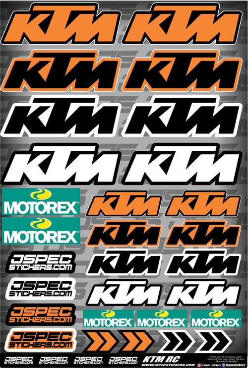 KTM RC SCALE DECAL SHEET