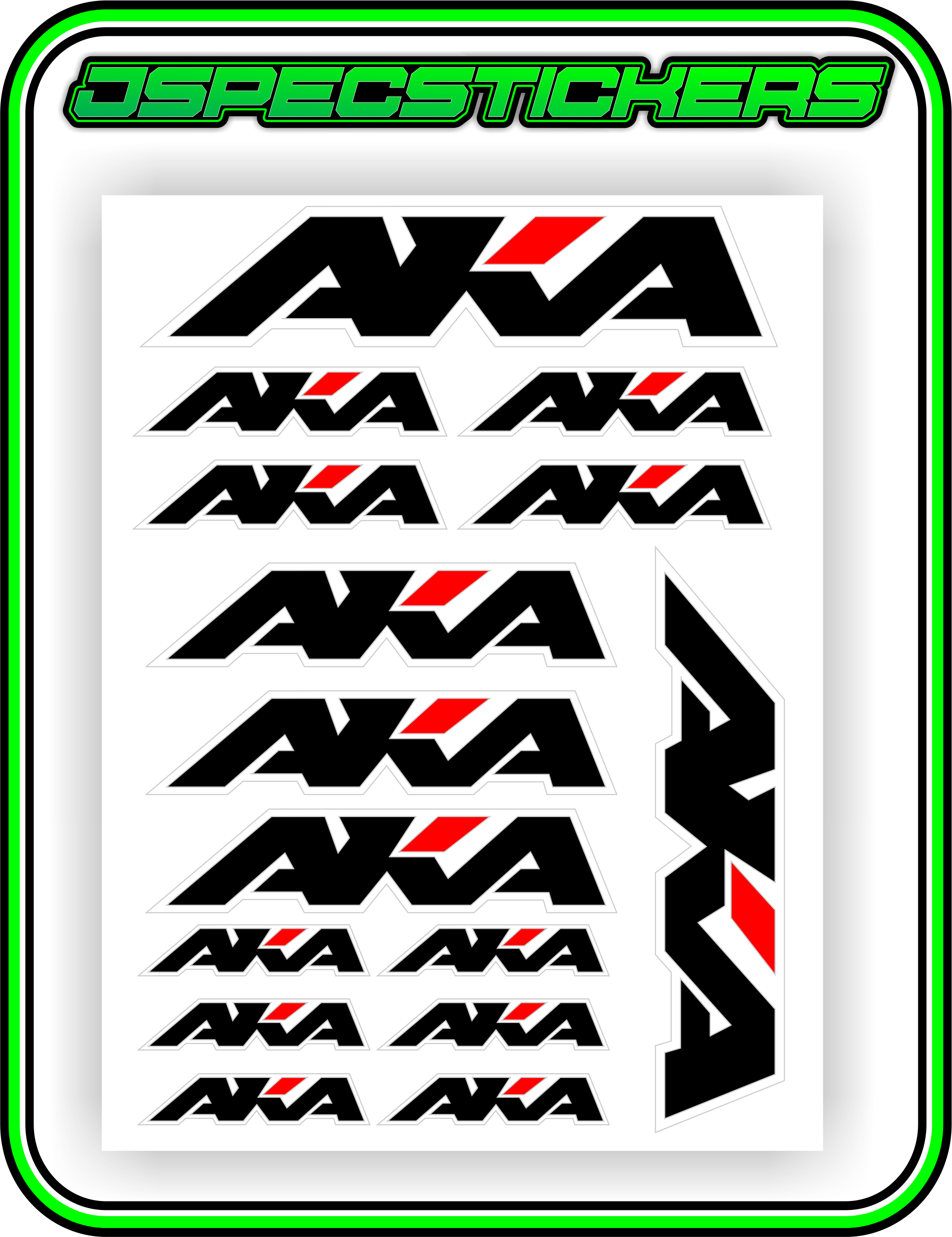 AKA TYRES STICKER SHEET A5
