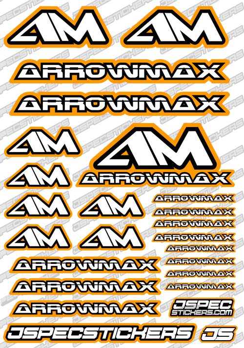 ARROWMAX RC STICKER SHEET A5 'RK EDITION' - Jspec Stickers