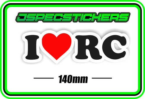 I LOVE RC BUMPER STICKER - Jspec Stickers