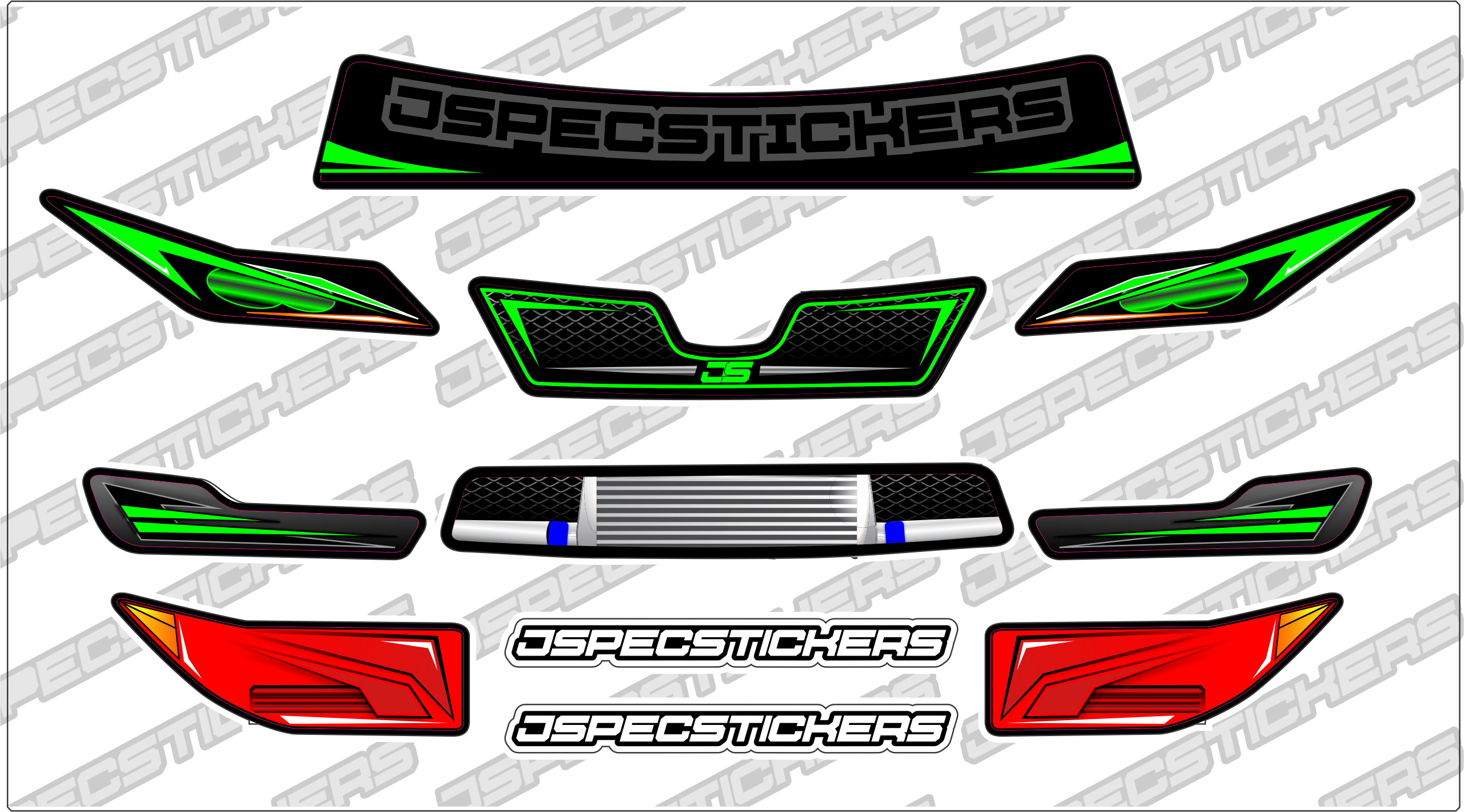Montech Racer Headlight / Grill Sticker kit