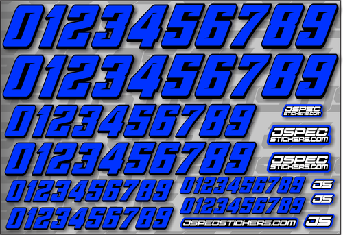 RC CAR NUMBER DECAL SHEET STYLE 2