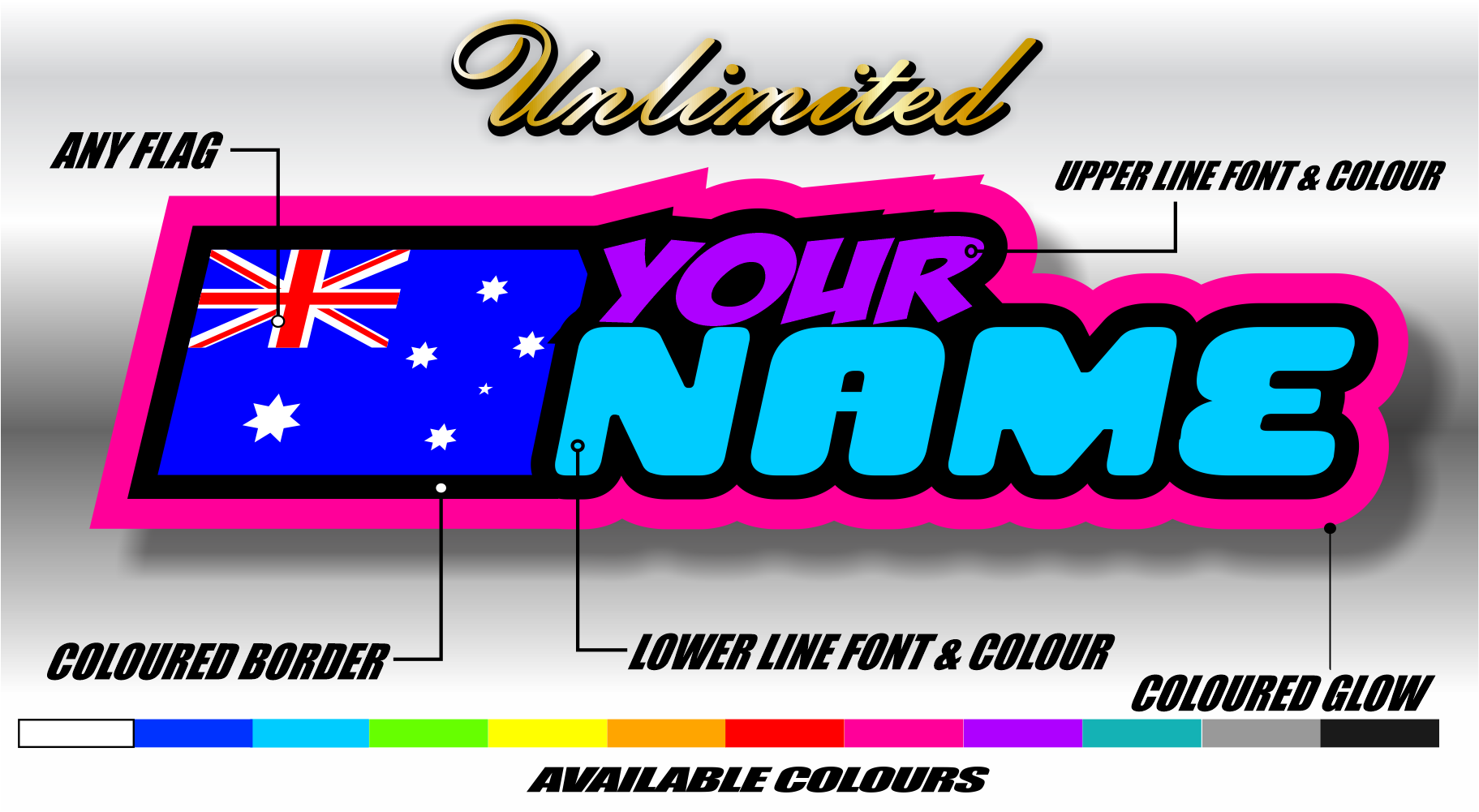 UNLIMITED CUSTOM NAME STICKER
