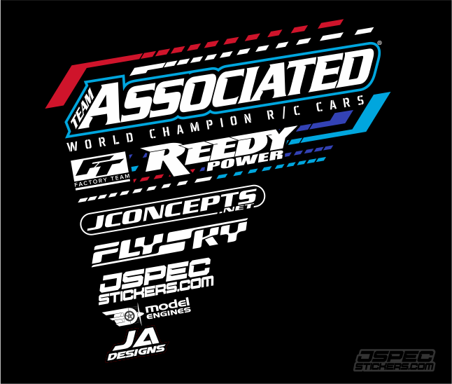 TEAM ASSOCIATED FT 2024 SHIRT with Sponsors - Jspec Stickers