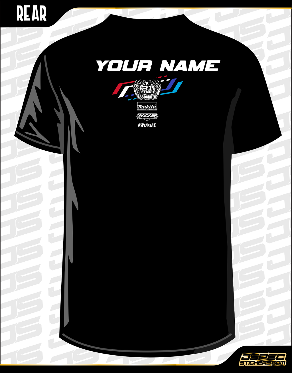TEAM ASSOCIATED FT 2024 SHIRT with Sponsors - Jspec Stickers