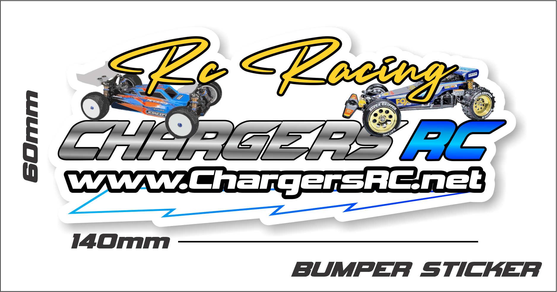 CHARGERS RC BUMPER STICKER - Jspec Stickers