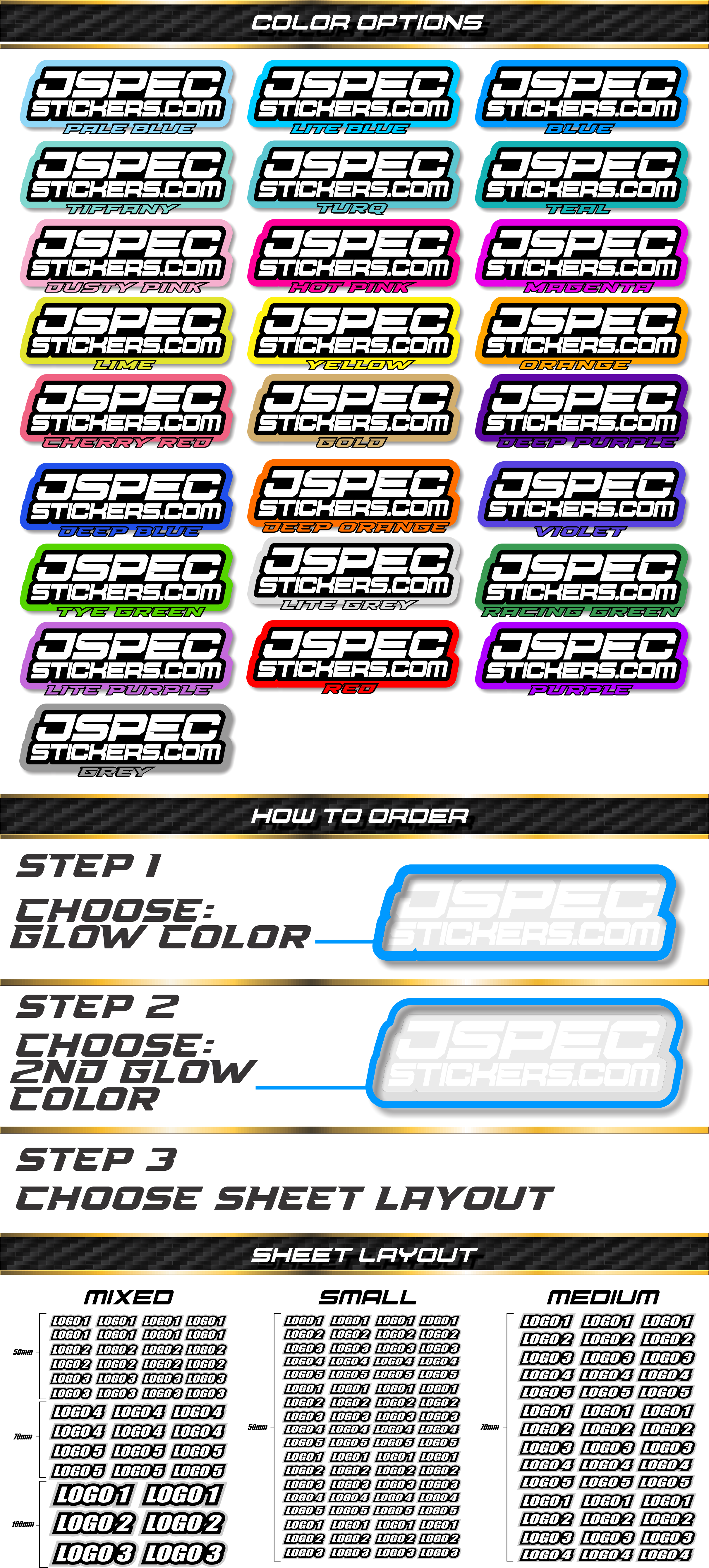 DOUBLE GLOW CUSTOM PRO STICKER SHEET