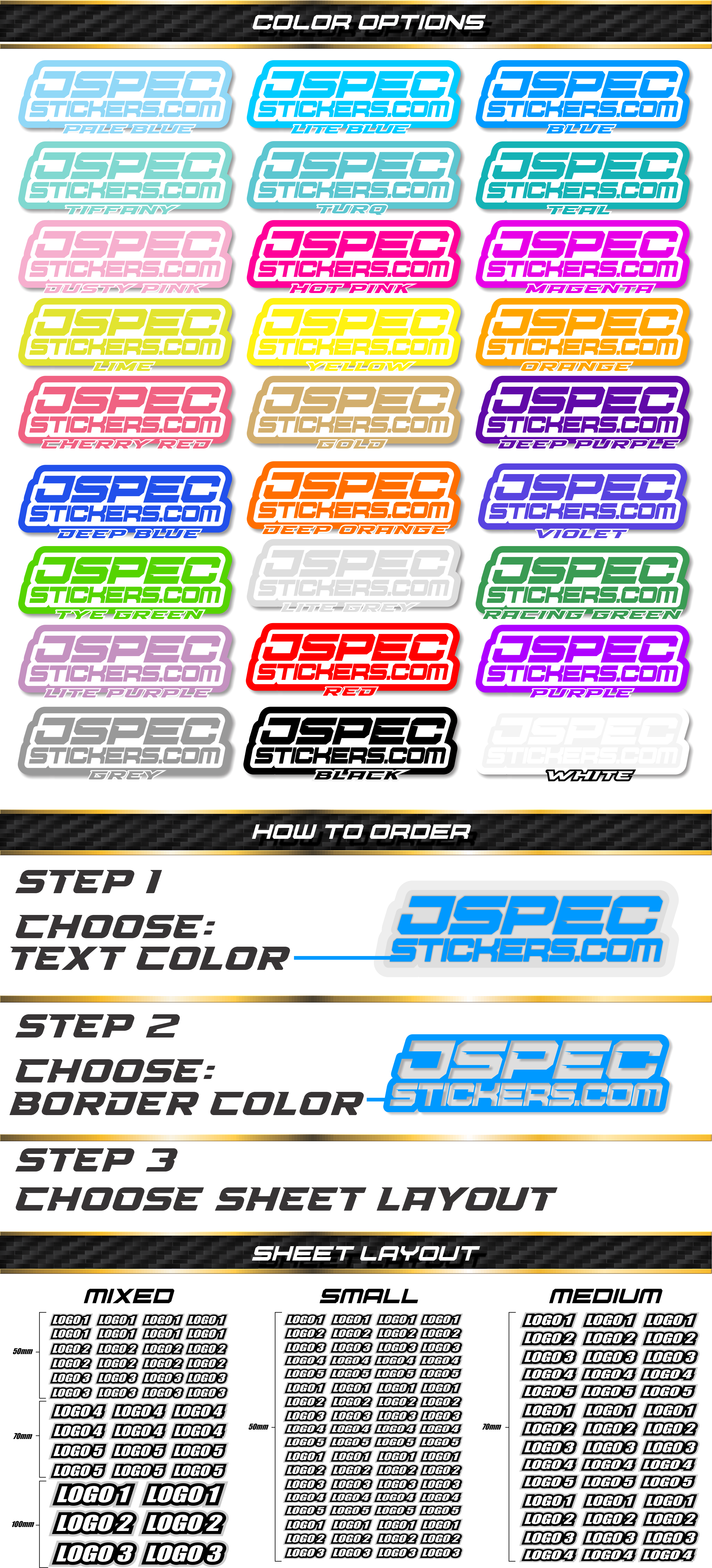 DUO CUSTOM PRO STICKER SHEET