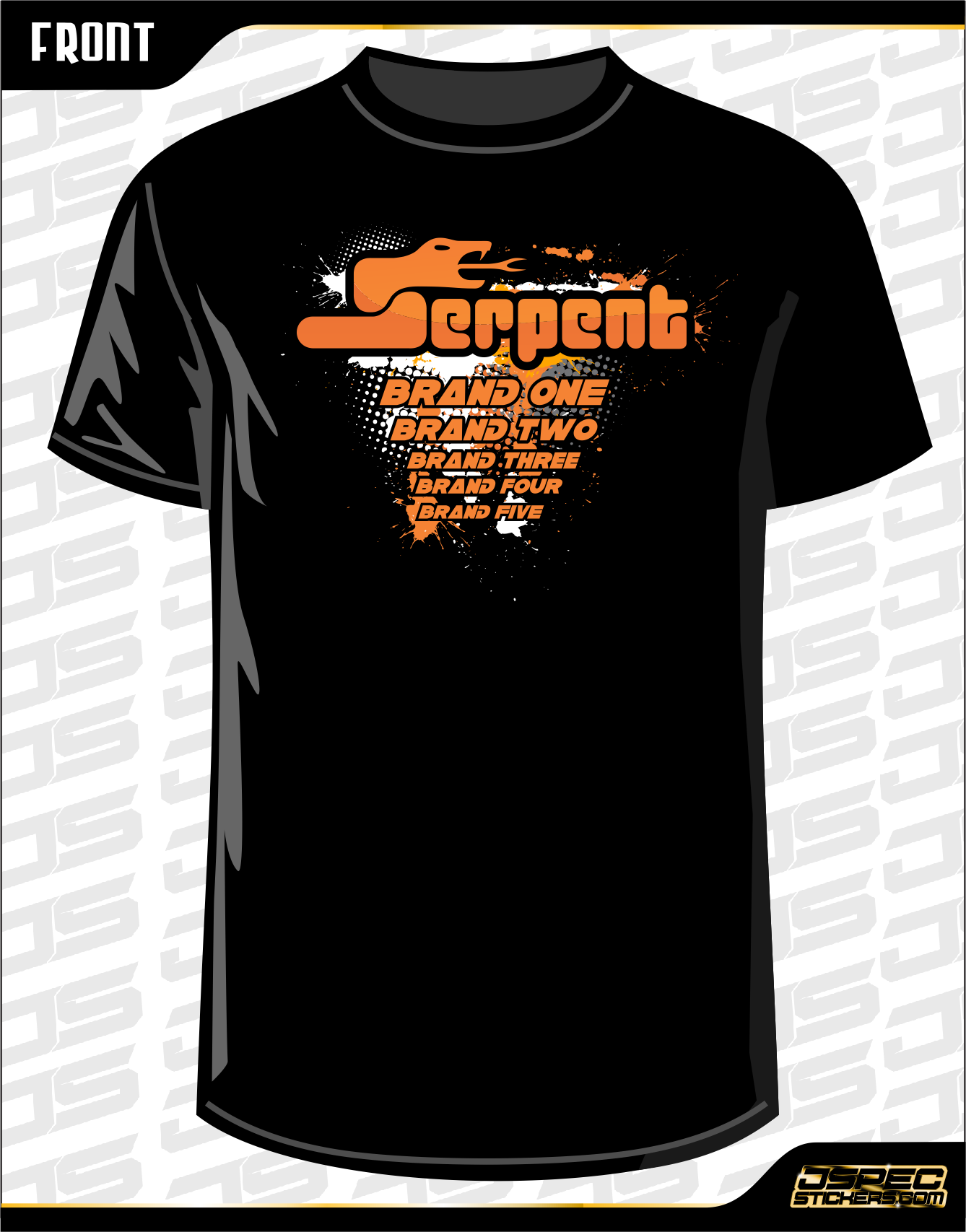 SERPENT RC Shirt with Sponsors - Jspec Stickers