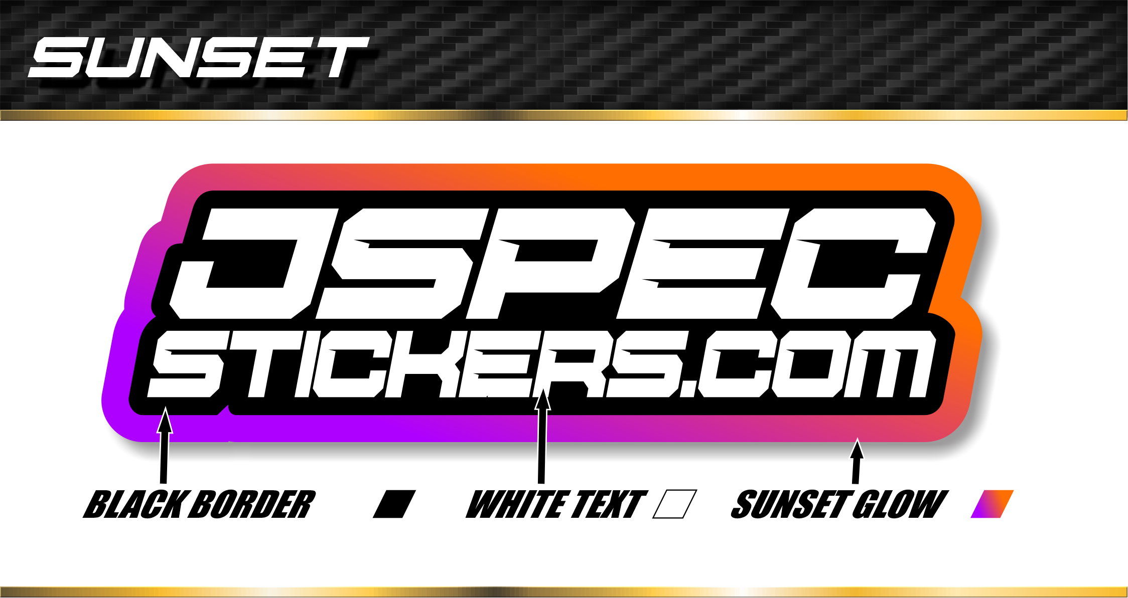 SUNSET PRO STICKER SHEET – Jspec Stickers