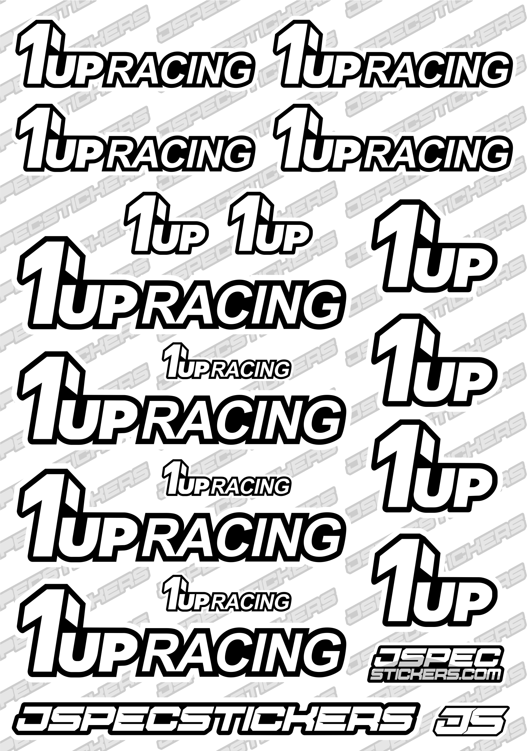 1UP RC STICKER SHEET R5 'RK EDITION' - Jspec Stickers