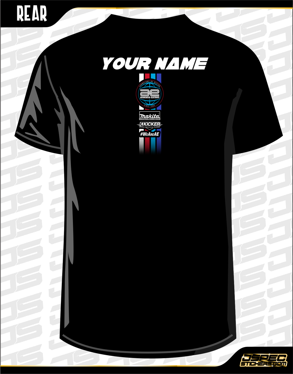TEAM ASSOCIATED FT 2023 SHIRT with Sponsors - Jspec Stickers