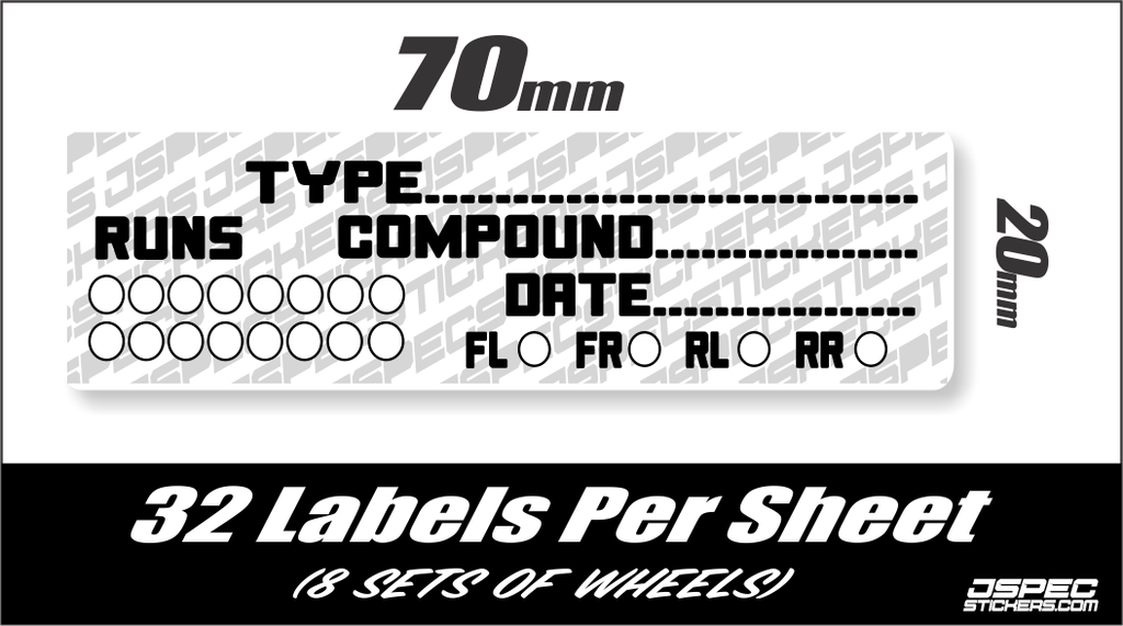 TYRE LABEL 1/8 BUGGY - Jspec Stickers