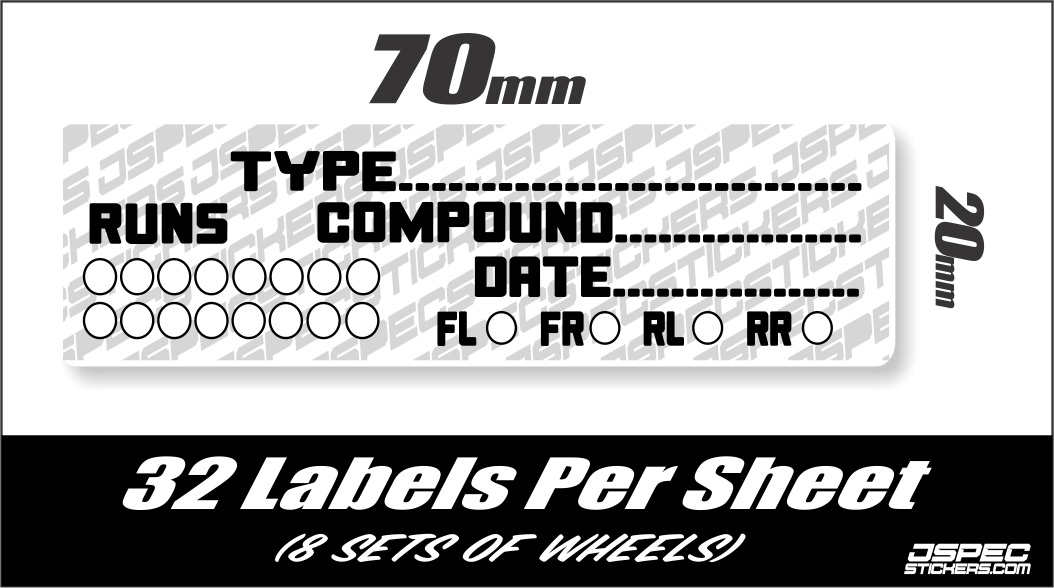 TYRE LABEL 1/8 BUGGY - Jspec Stickers