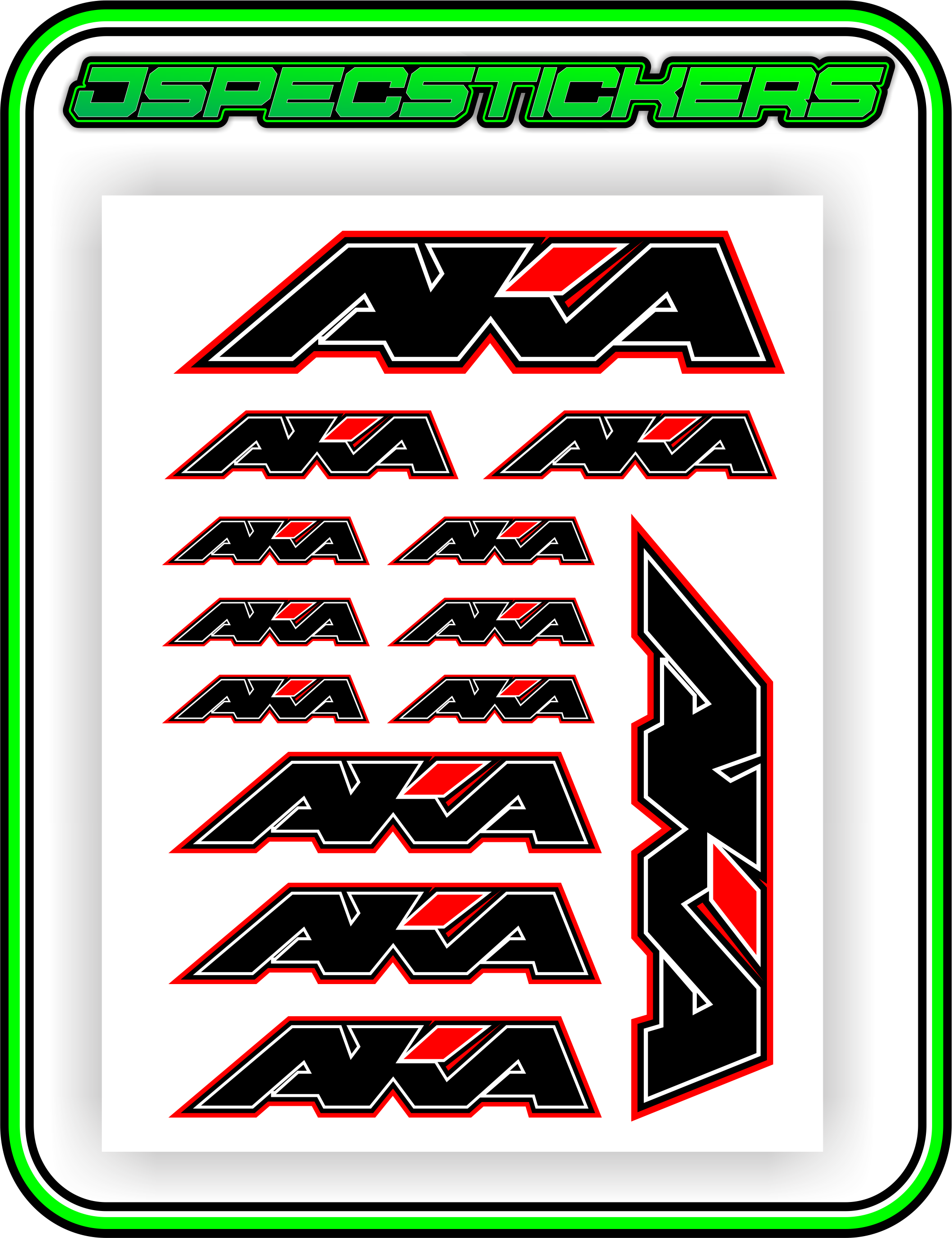 AKA TYRES STICKER SHEET A5 - Jspec Stickers