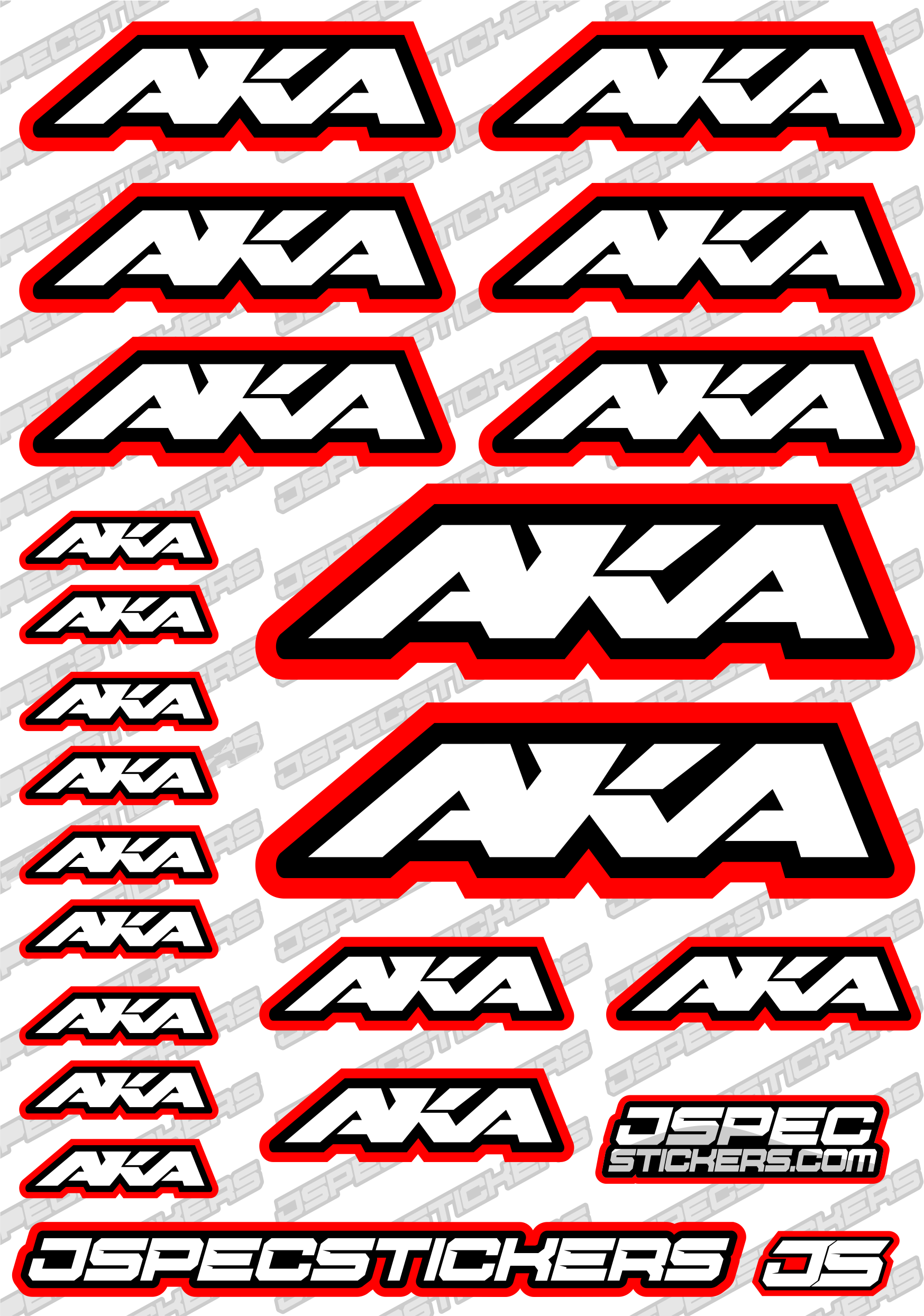 AKA RC STICKER SHEET A5 'RK EDITION' - Jspec Stickers