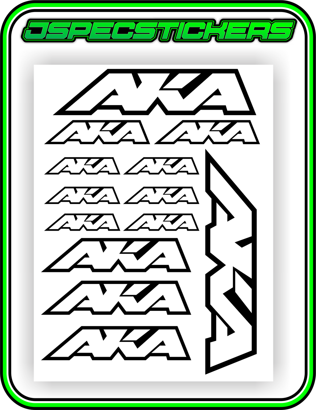 AKA TYRES STICKER SHEET A5 - Jspec Stickers