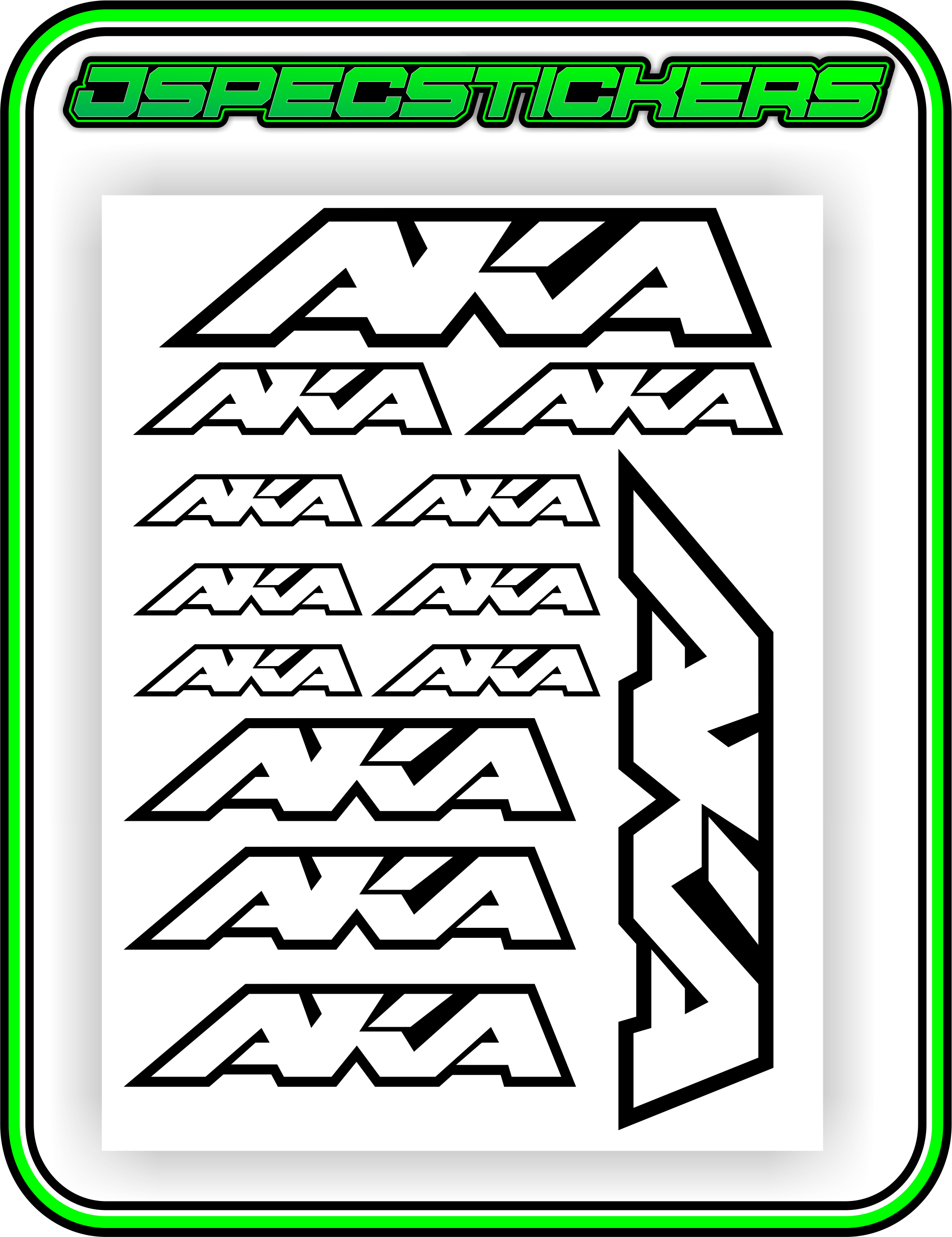 AKA TYRES STICKER SHEET A5 - Jspec Stickers