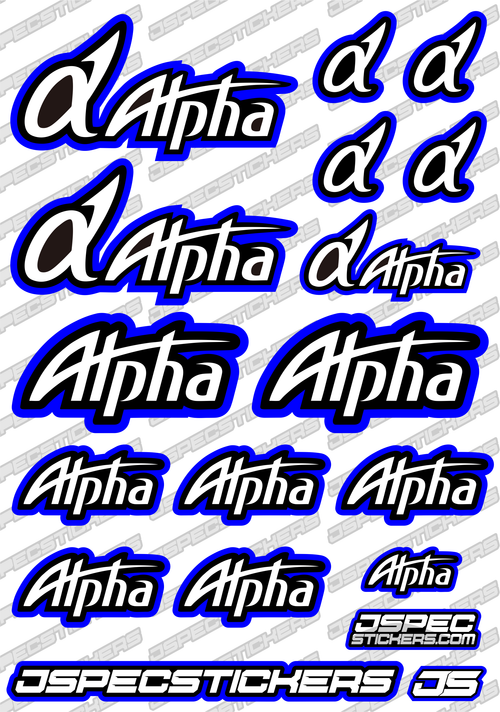 ALPHA ENGINE RC STICKER SHEET A5 'RK EDITION' - Jspec Stickers