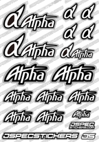 ALPHA ENGINE RC STICKER SHEET A5 'RK EDITION' - Jspec Stickers