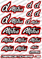 ALPHA ENGINE RC STICKER SHEET A5 'RK EDITION' - Jspec Stickers