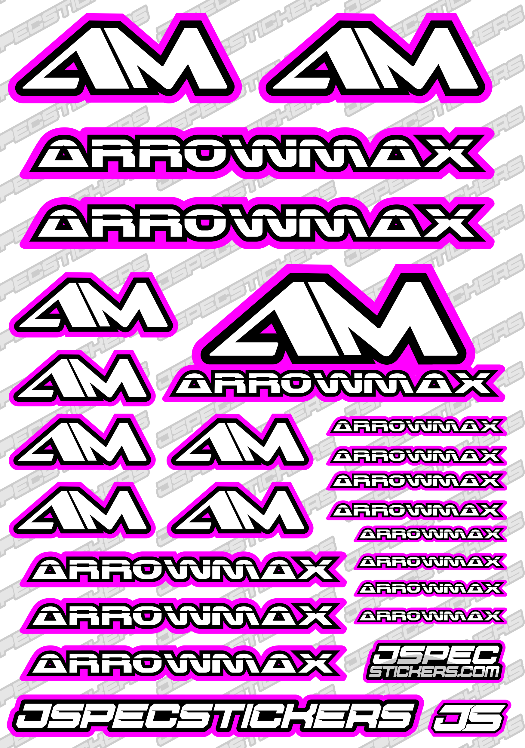 ARROWMAX RC STICKER SHEET A5 'RK EDITION' - Jspec Stickers