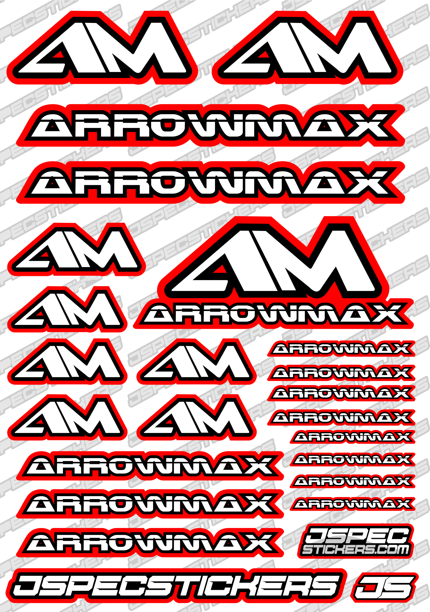 ARROWMAX RC STICKER SHEET A5 'RK EDITION' - Jspec Stickers