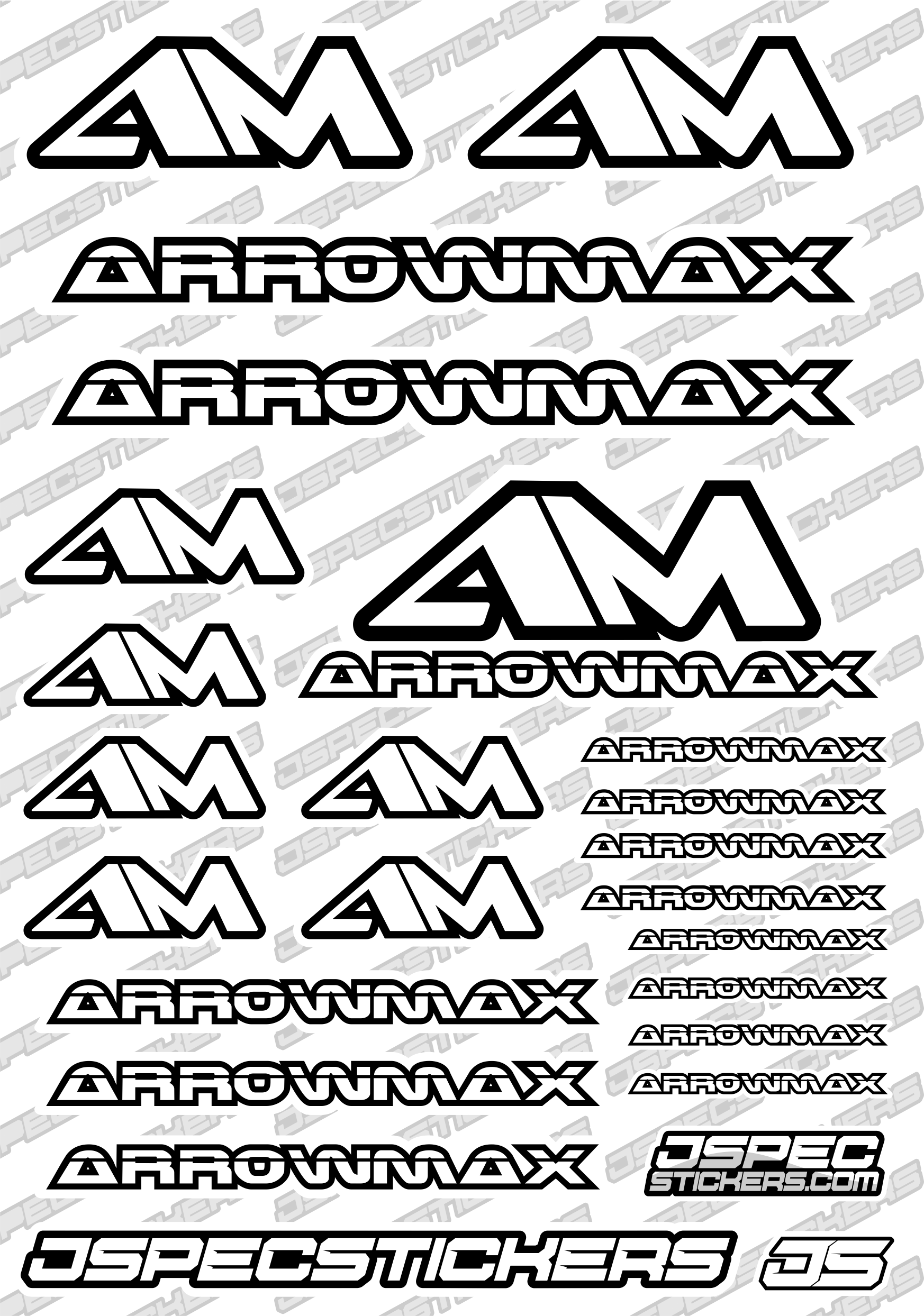 ARROWMAX RC STICKER SHEET A5 'RK EDITION' - Jspec Stickers