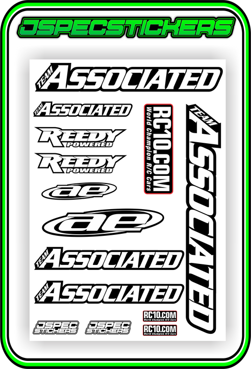 TEAM ASSOCIATED STICKER SHEET A5 - Jspec Stickers