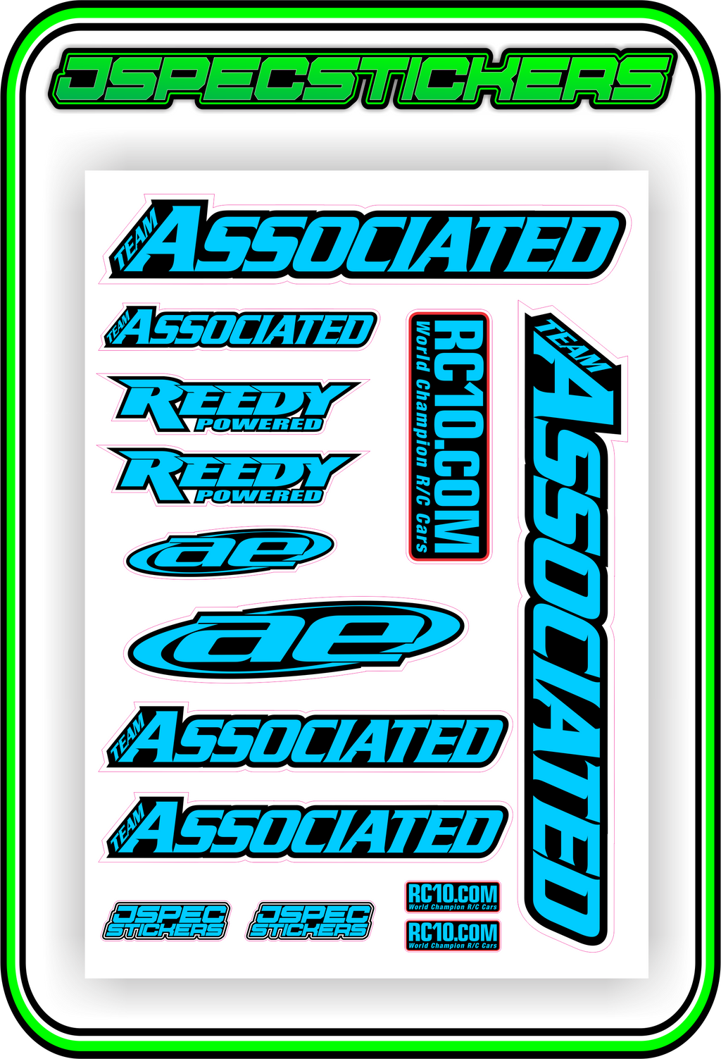 TEAM ASSOCIATED STICKER SHEET A5 - Jspec Stickers