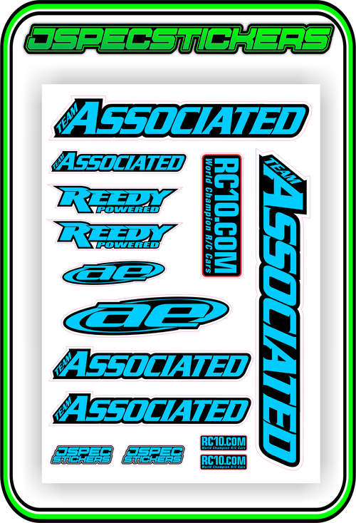 TEAM ASSOCIATED STICKER SHEET A5 - Jspec Stickers