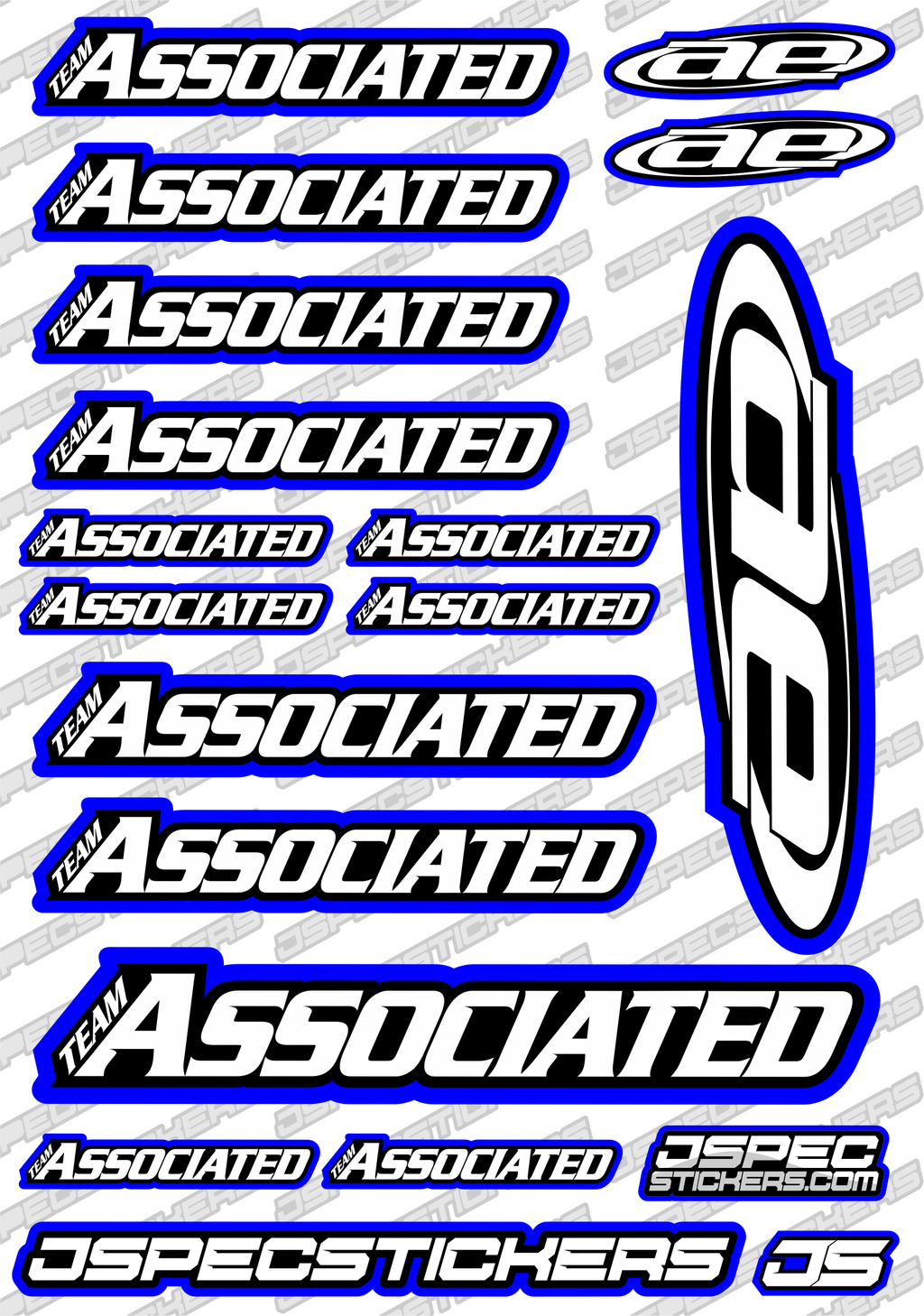 TEAM ASSOCIATED RC STICKER SHEET A5 'RK EDITION' - Jspec Stickers