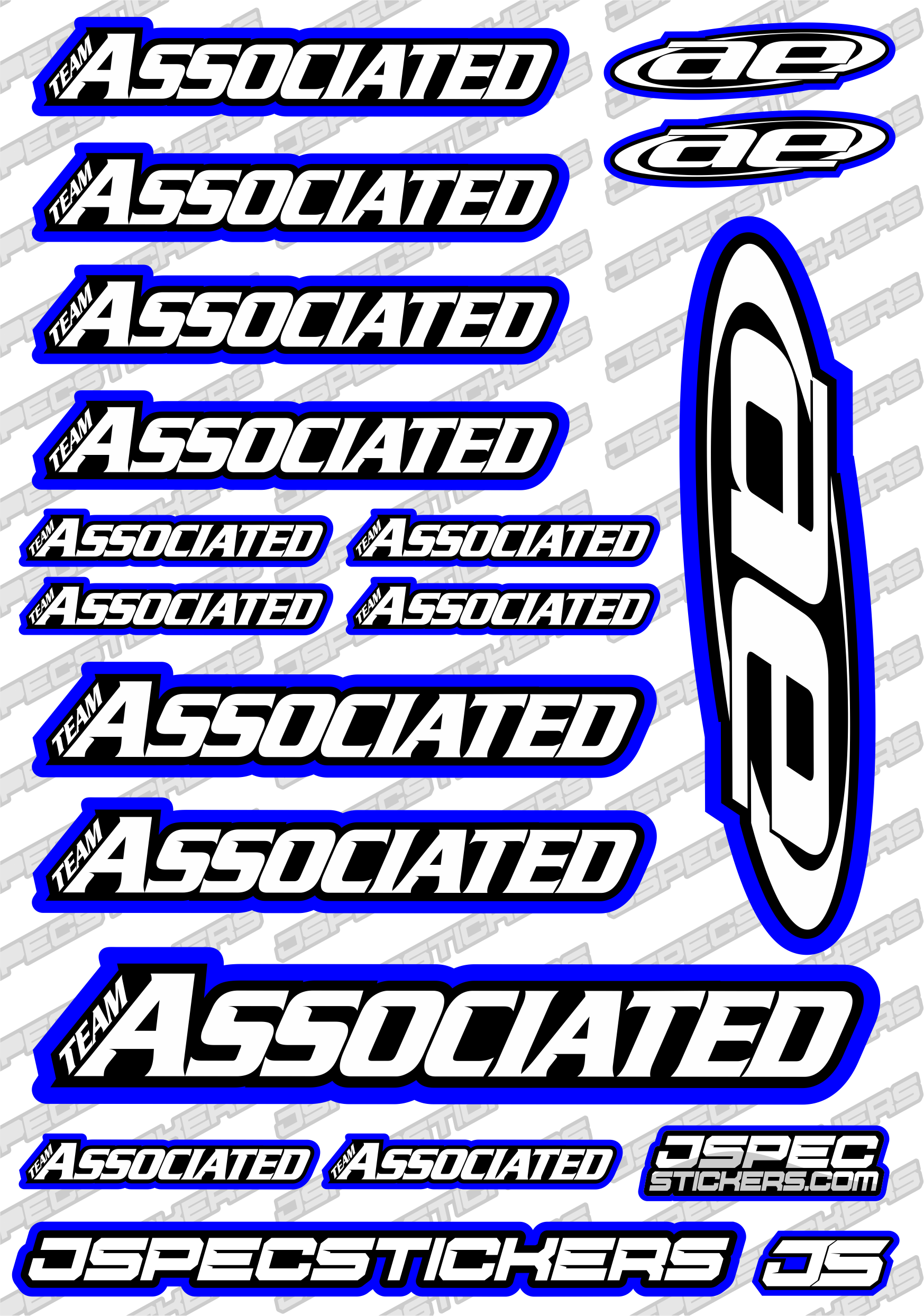 TEAM ASSOCIATED RC STICKER SHEET A5 'RK EDITION' - Jspec Stickers
