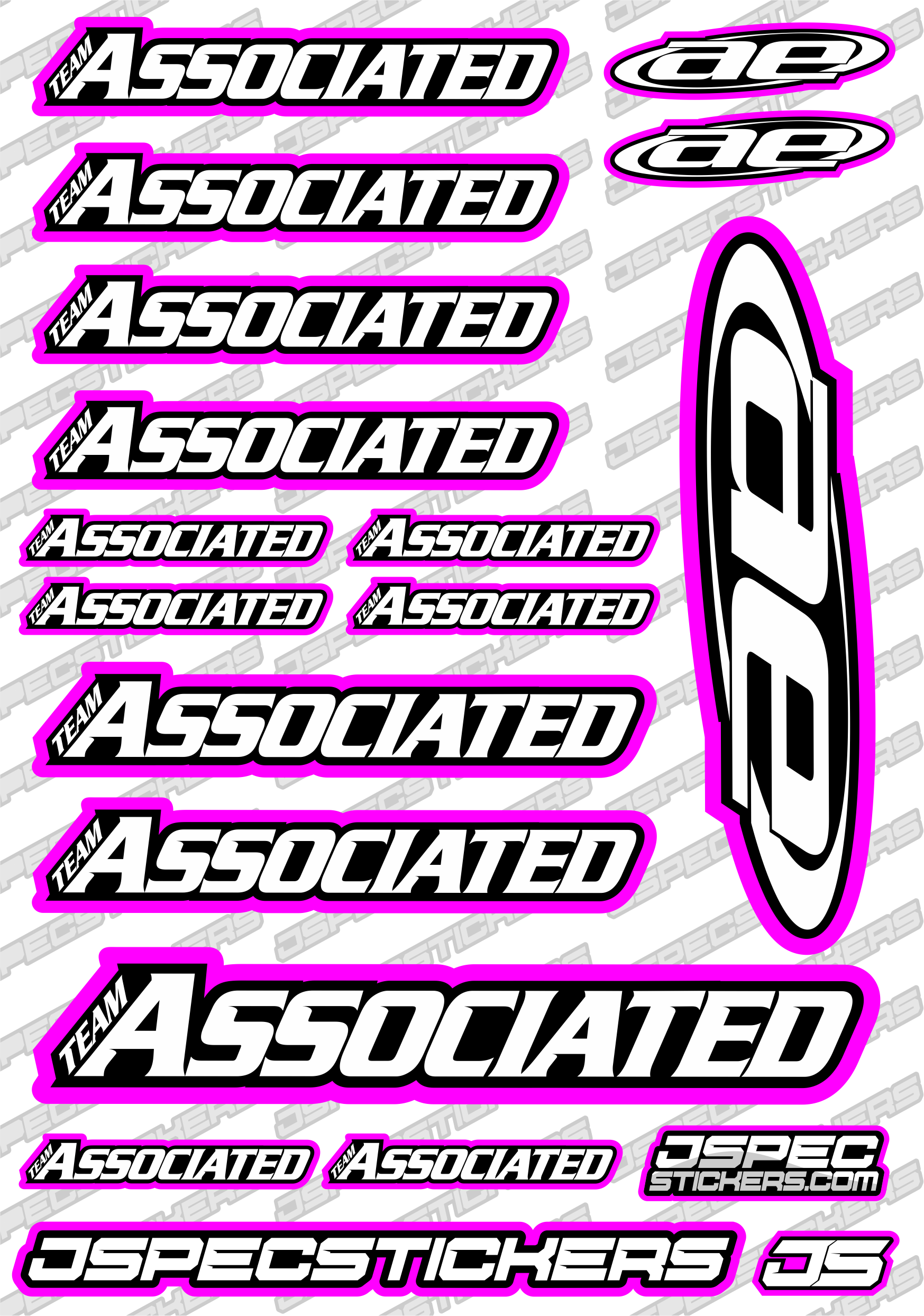 TEAM ASSOCIATED RC STICKER SHEET A5 'RK EDITION' - Jspec Stickers