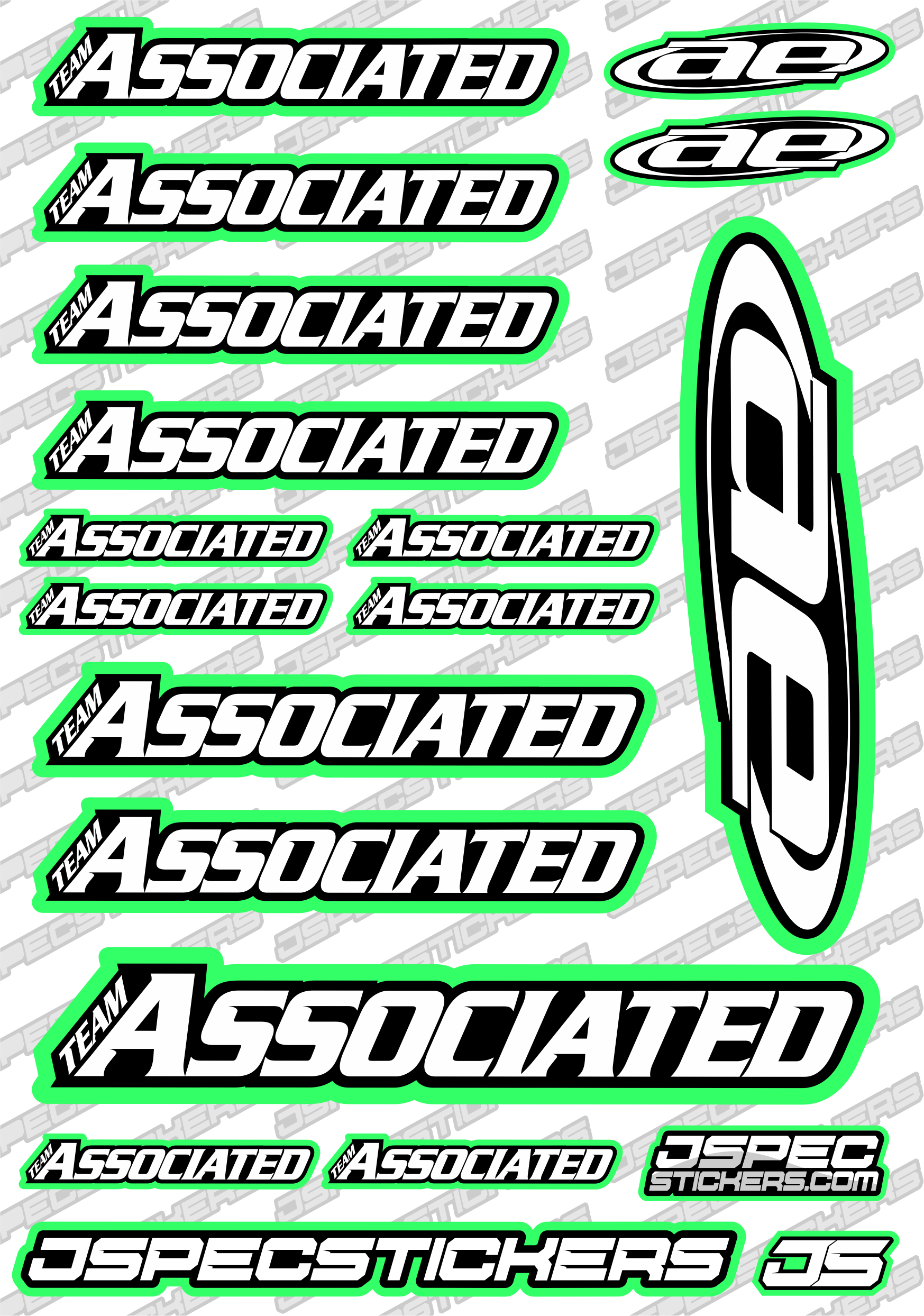 TEAM ASSOCIATED RC STICKER SHEET A5 'RK EDITION' - Jspec Stickers