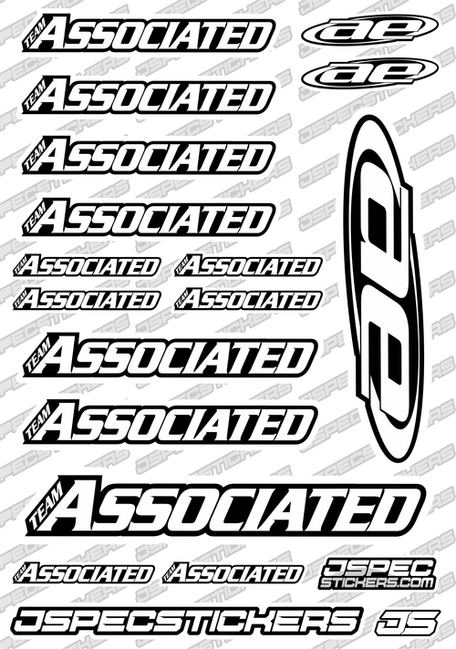 TEAM ASSOCIATED RC STICKER SHEET A5 'RK EDITION' - Jspec Stickers