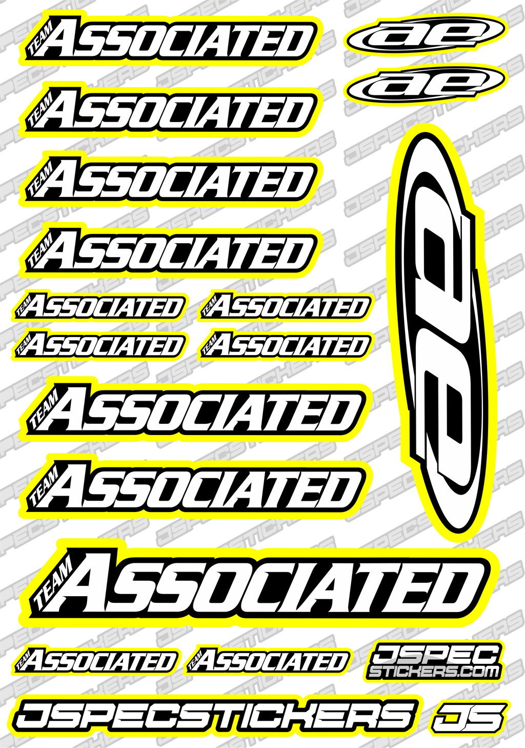 TEAM ASSOCIATED RC STICKER SHEET A5 'RK EDITION' - Jspec Stickers