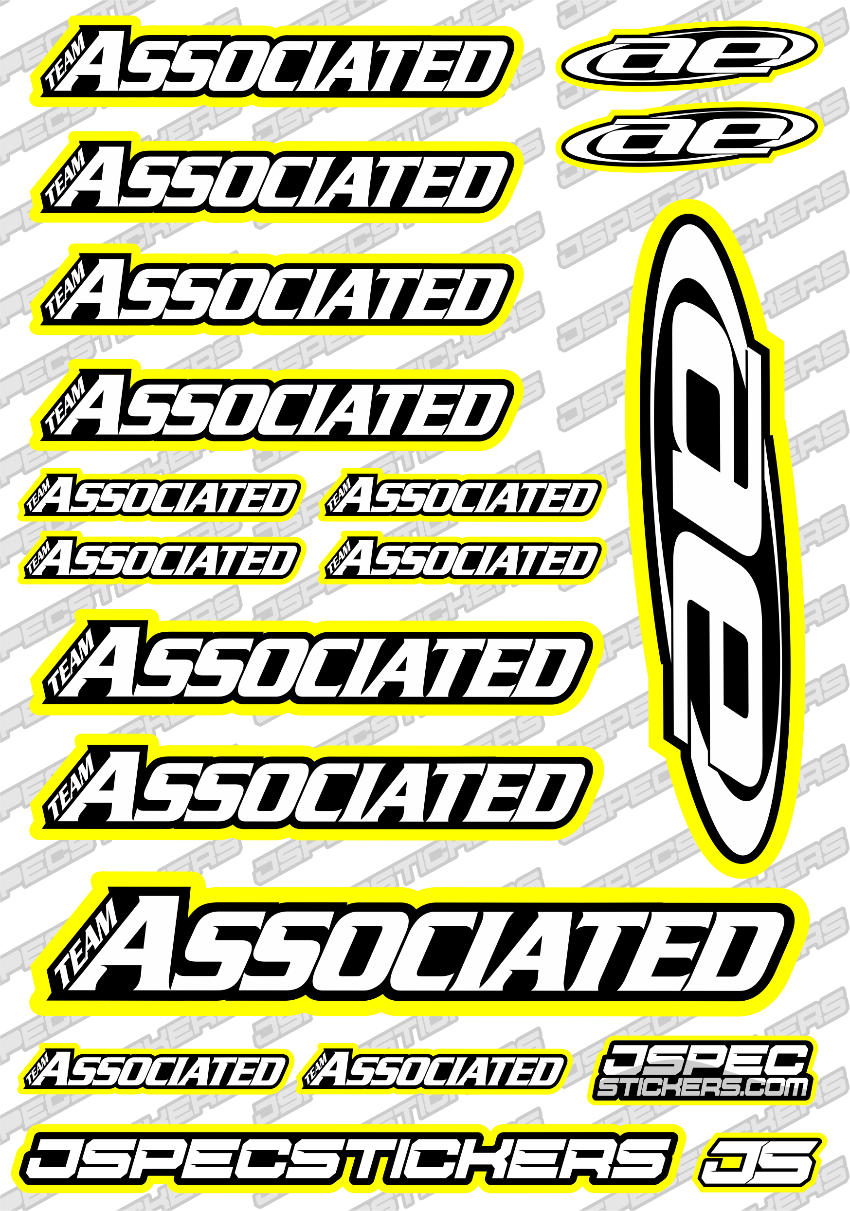 TEAM ASSOCIATED RC STICKER SHEET A5 'RK EDITION' - Jspec Stickers