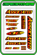TEAM ASSOCIATED STICKER SHEET A5 - Jspec Stickers