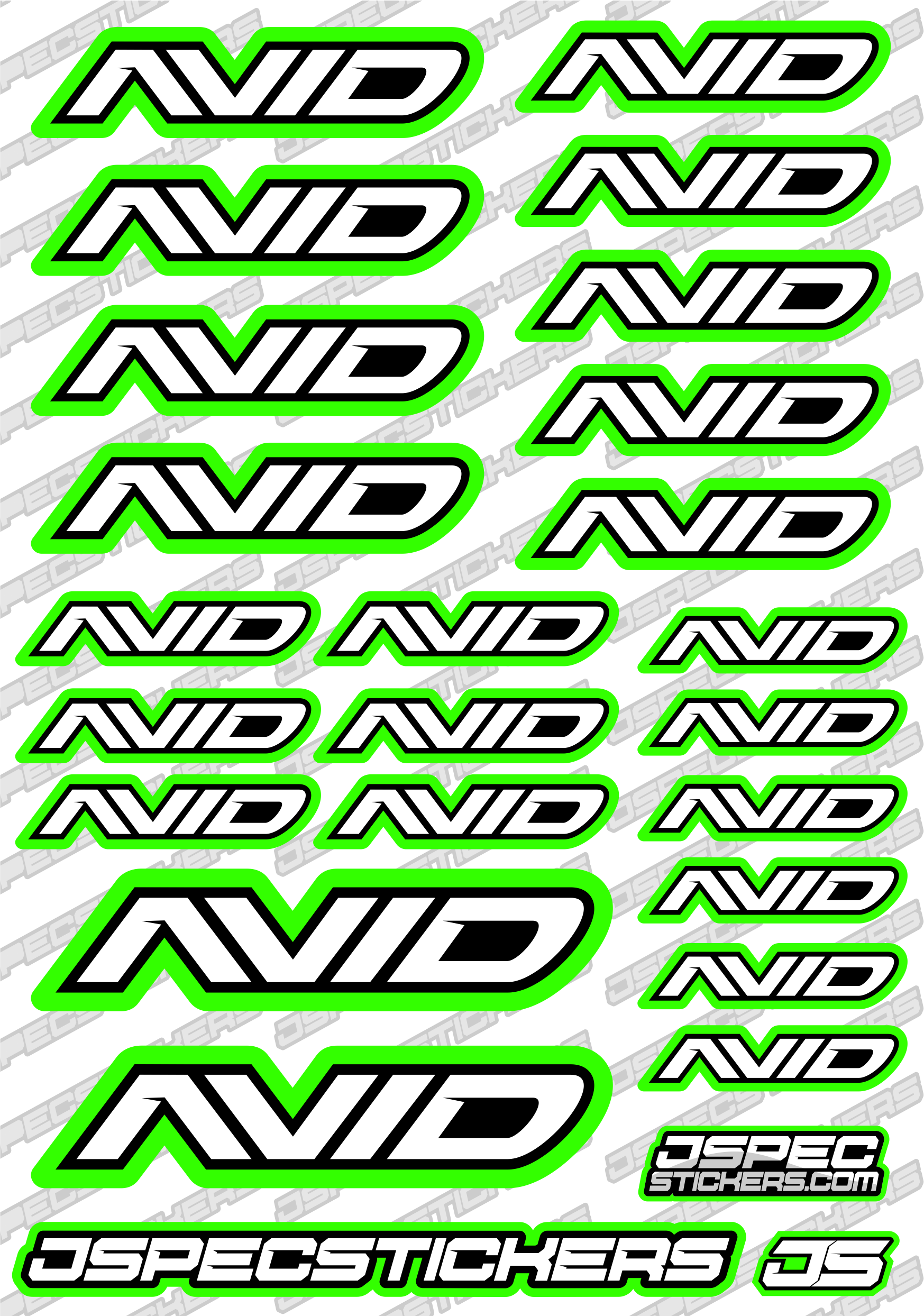 AVID RC STICKER SHEET A5 'RK EDITION' - Jspec Stickers