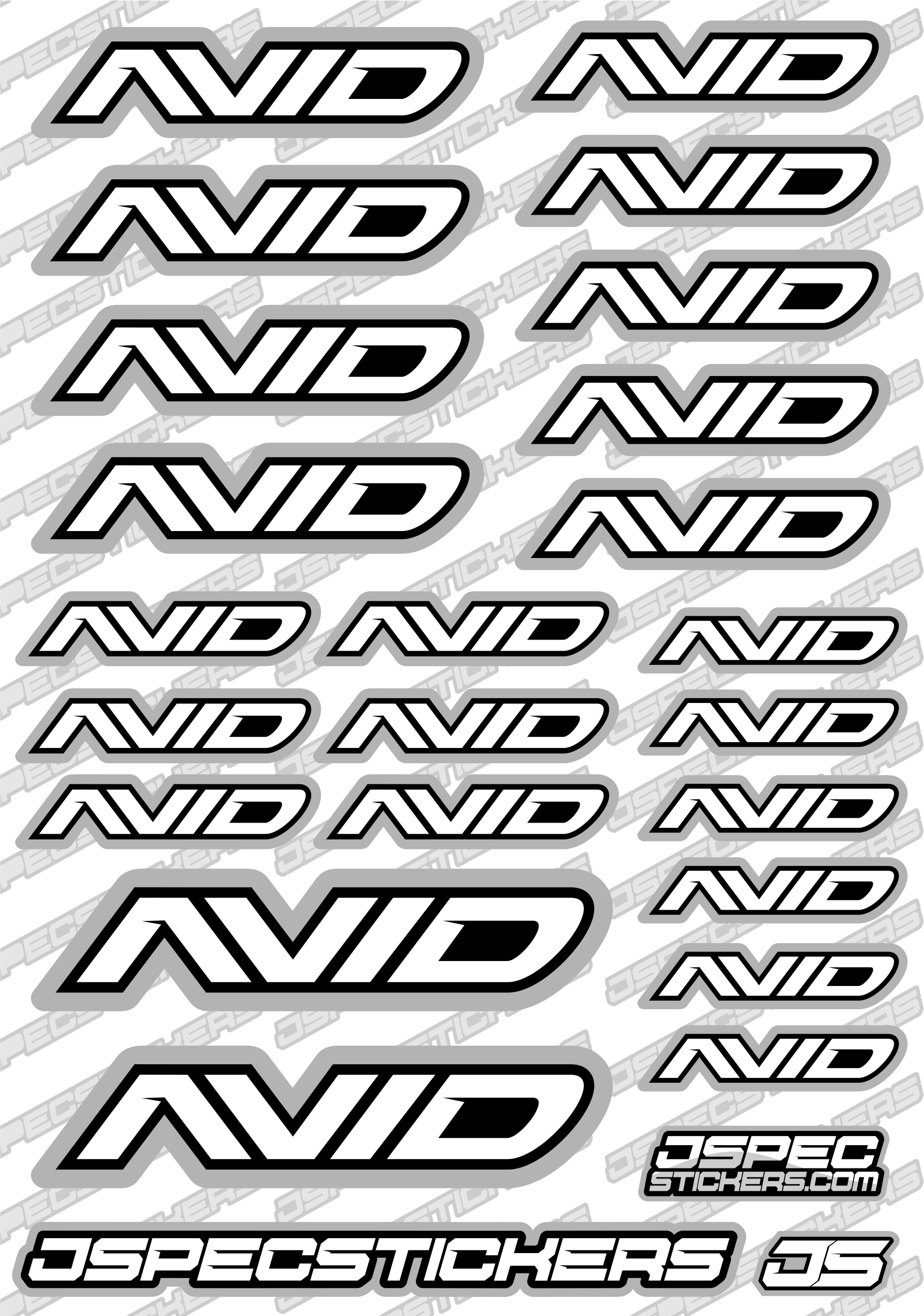 AVID RC STICKER SHEET A5 'RK EDITION' - Jspec Stickers