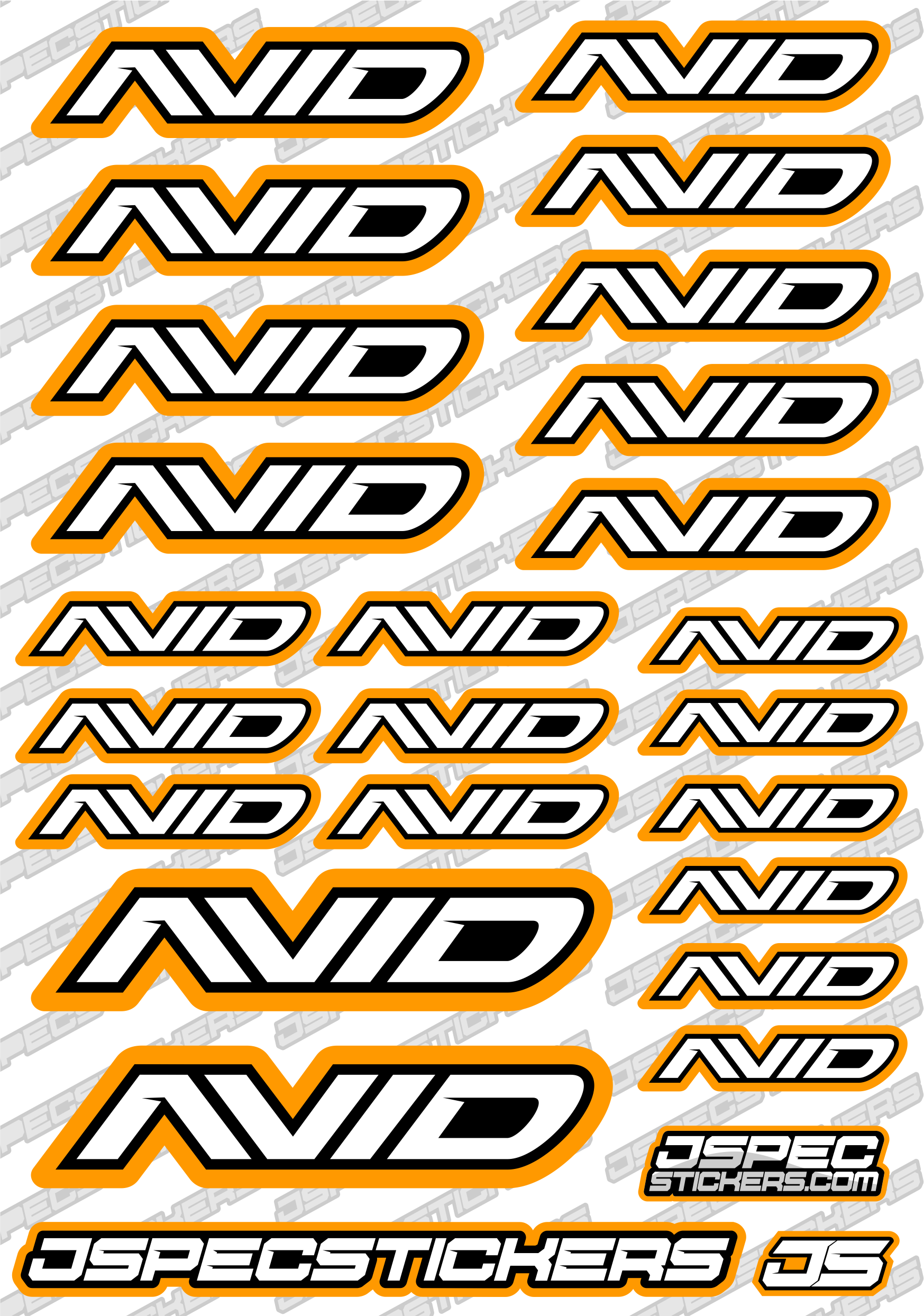 AVID RC STICKER SHEET A5 'RK EDITION' - Jspec Stickers