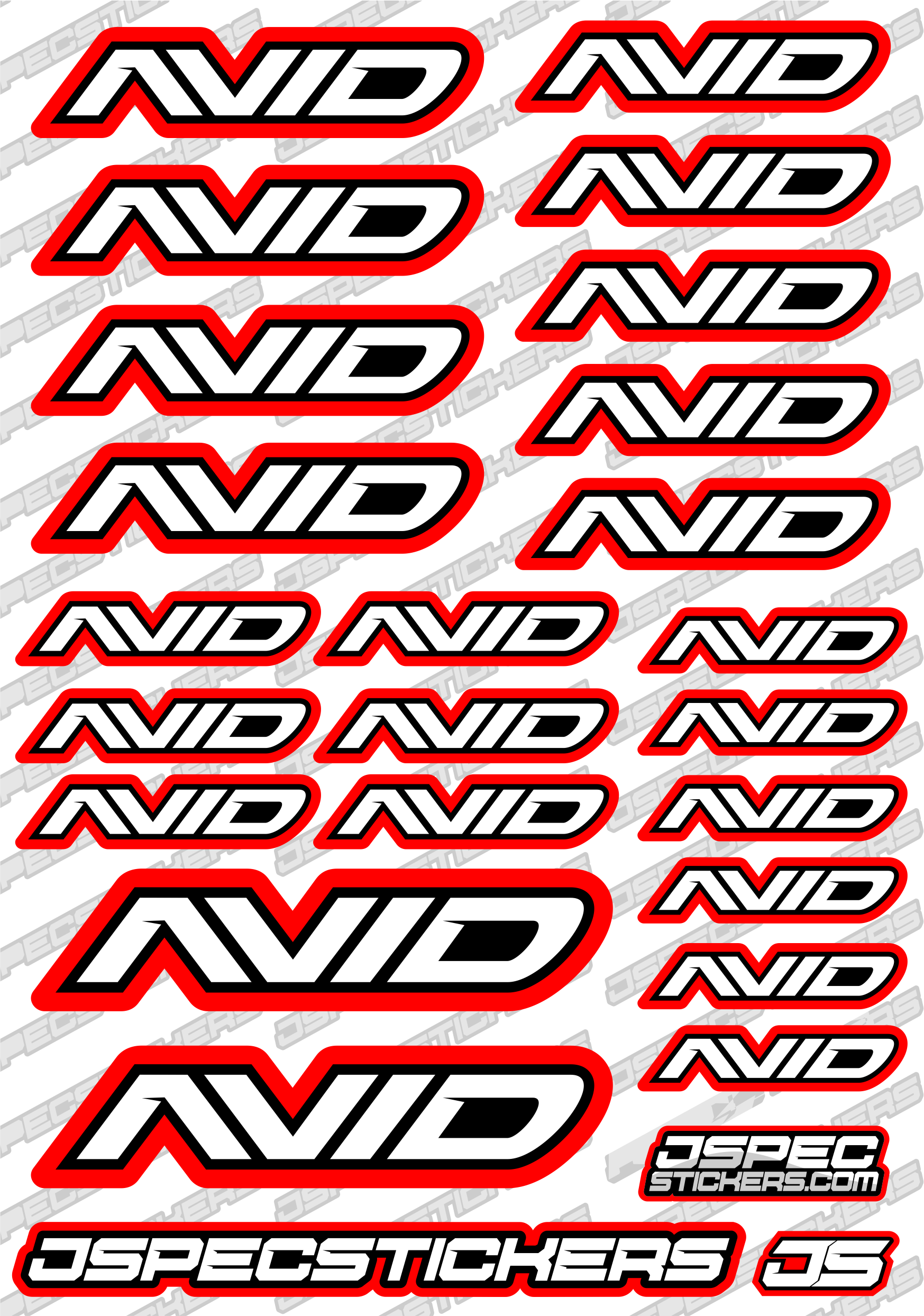 AVID RC STICKER SHEET A5 'RK EDITION' - Jspec Stickers