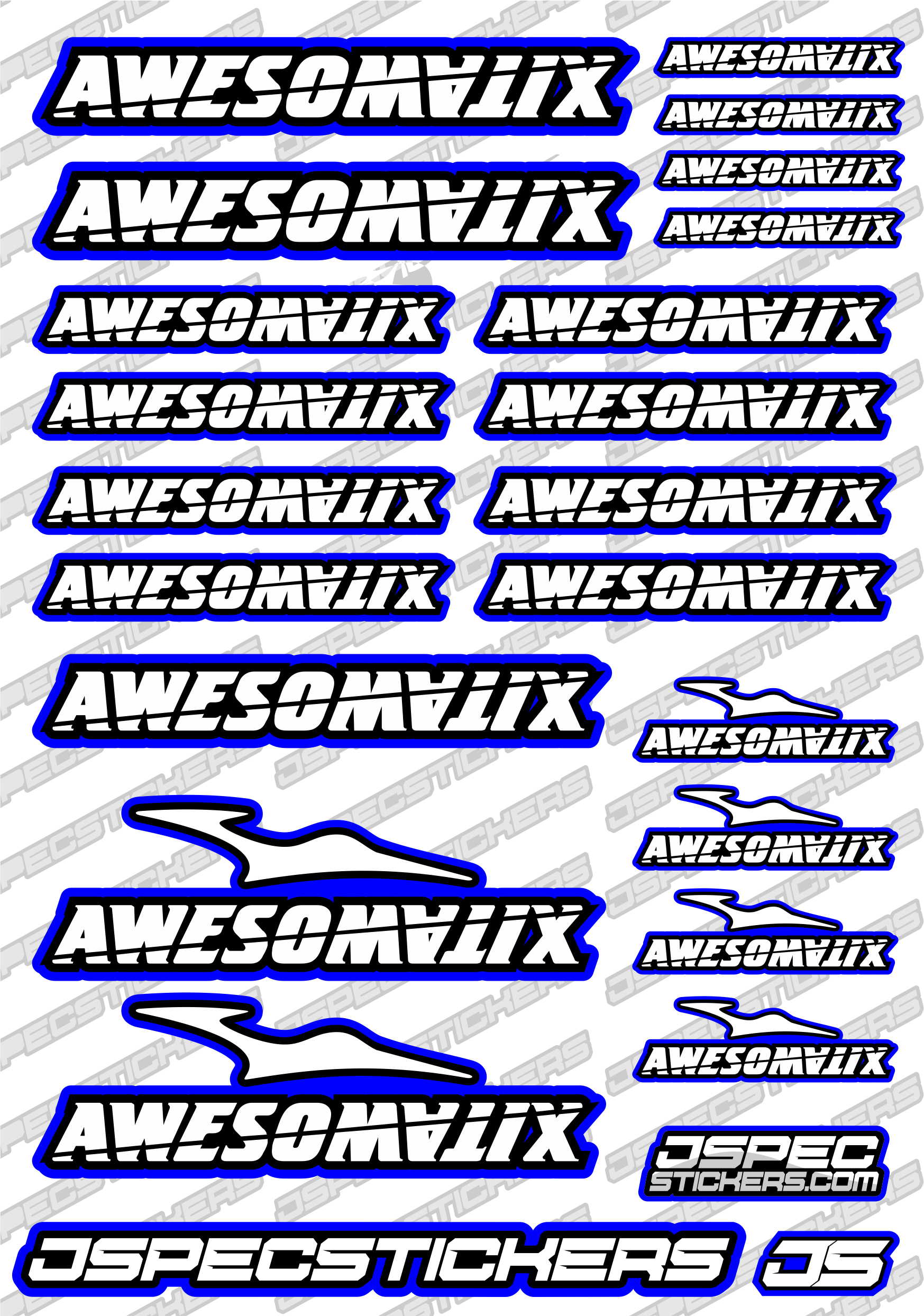 AWESOMATIX RC STICKER SHEET A5 'RK EDITION' - Jspec Stickers