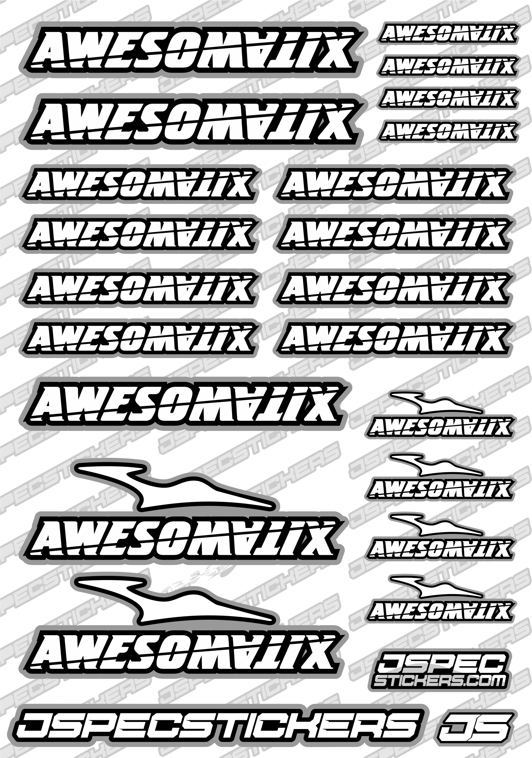 AWESOMATIX RC STICKER SHEET A5 'RK EDITION' - Jspec Stickers
