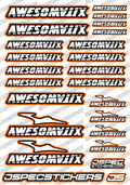 AWESOMATIX RC STICKER SHEET A5 'RK EDITION' - Jspec Stickers