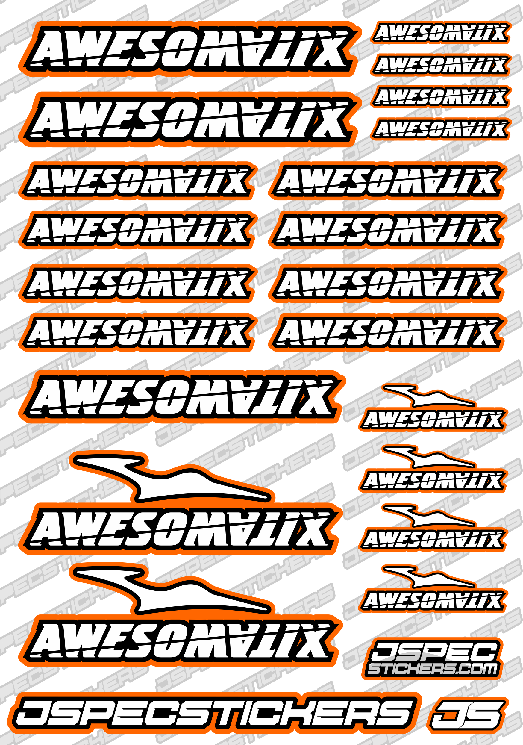 AWESOMATIX RC STICKER SHEET A5 'RK EDITION' - Jspec Stickers