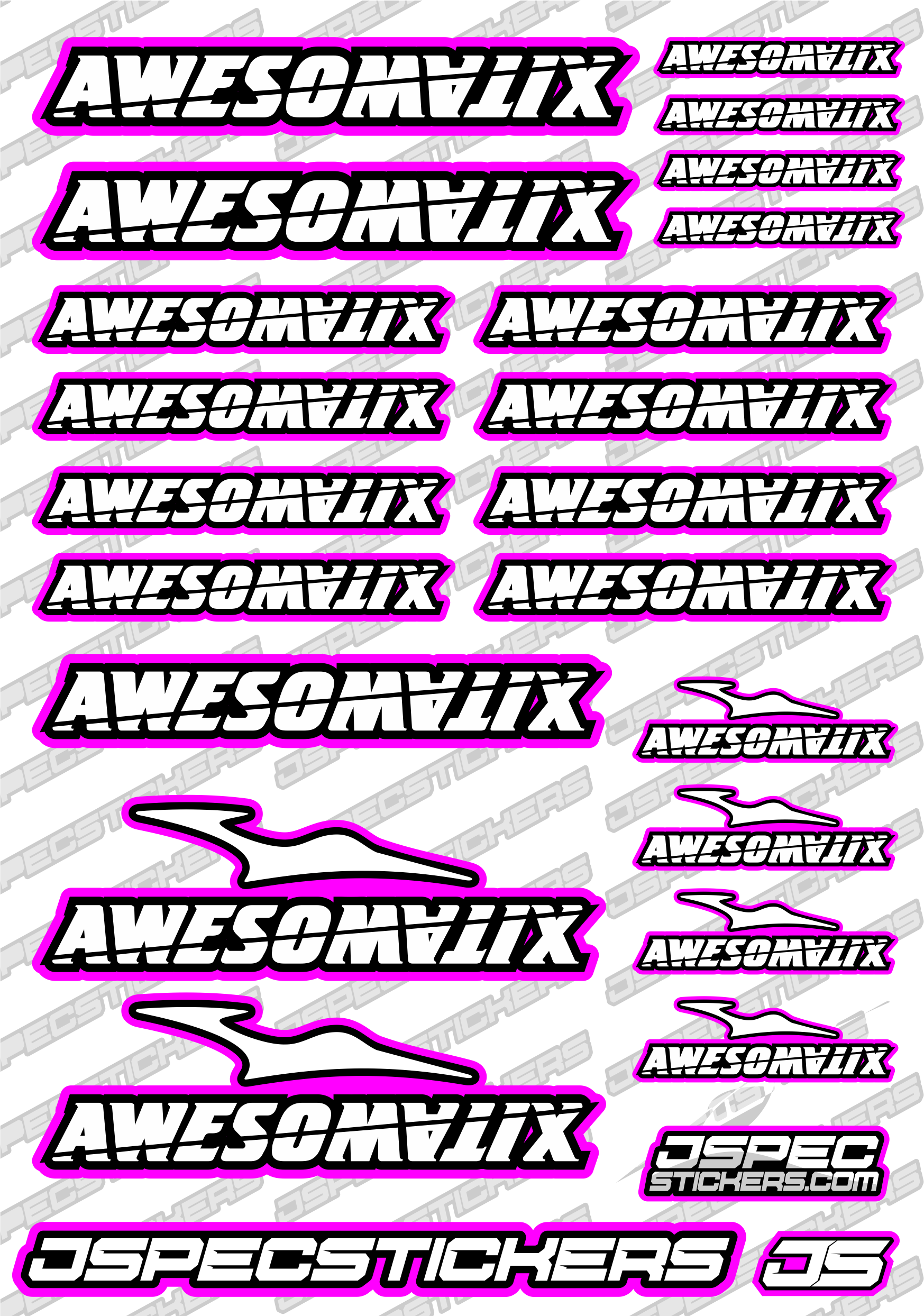 AWESOMATIX RC STICKER SHEET A5 'RK EDITION' - Jspec Stickers