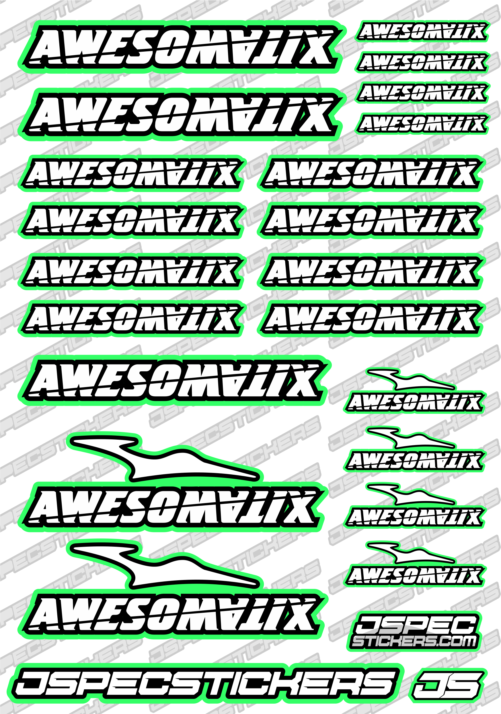 AWESOMATIX RC STICKER SHEET A5 'RK EDITION' - Jspec Stickers