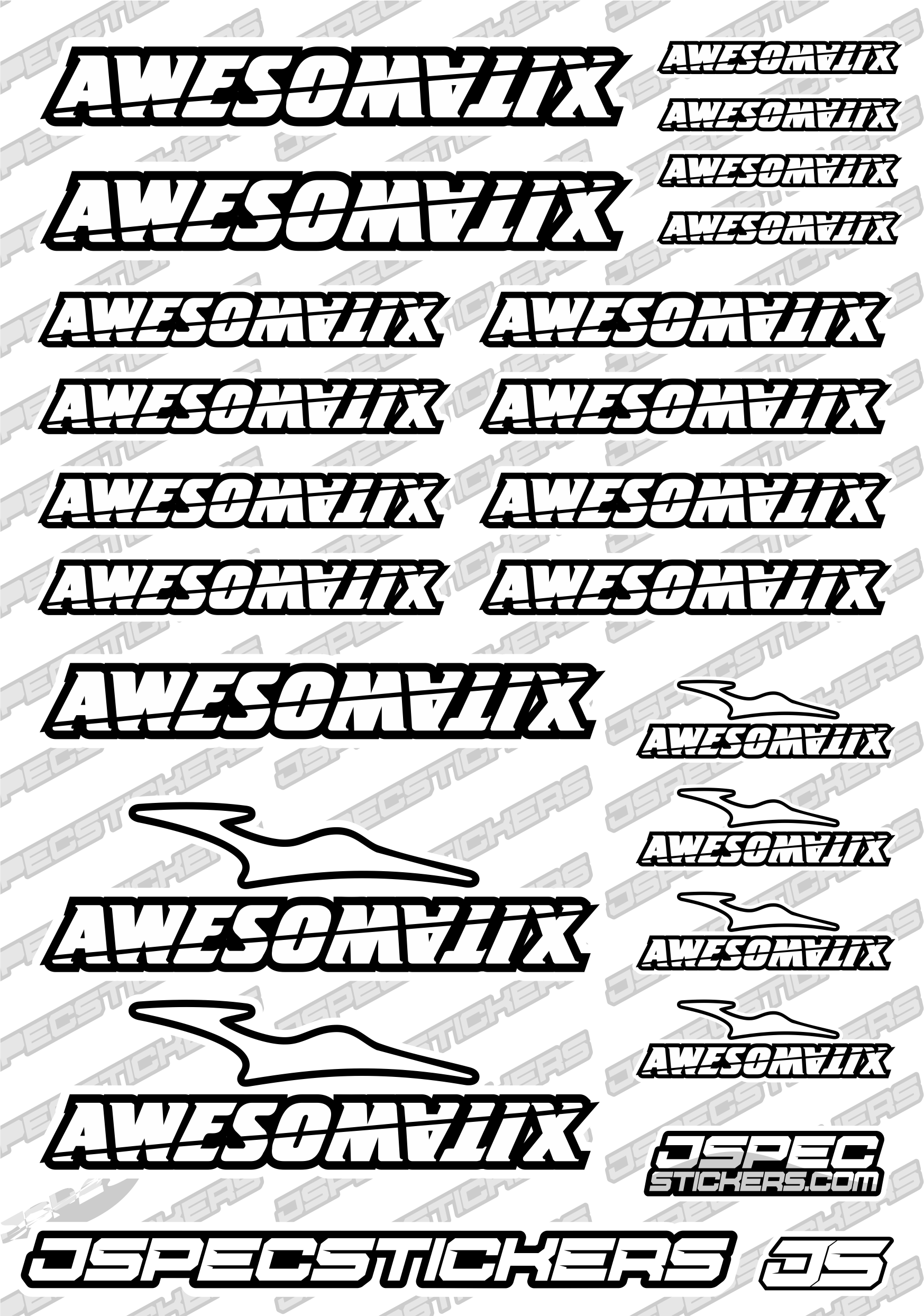 AWESOMATIX RC STICKER SHEET A5 'RK EDITION' - Jspec Stickers
